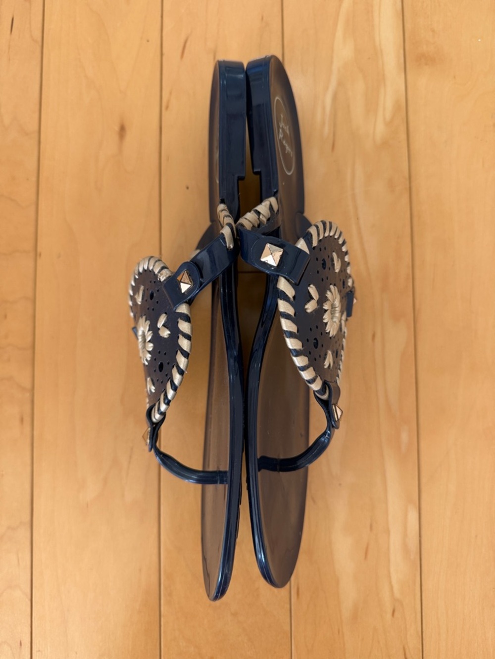 Jack Rogers Navy and Gold Jelly Sandals- NWOT - Picture 4 of 5